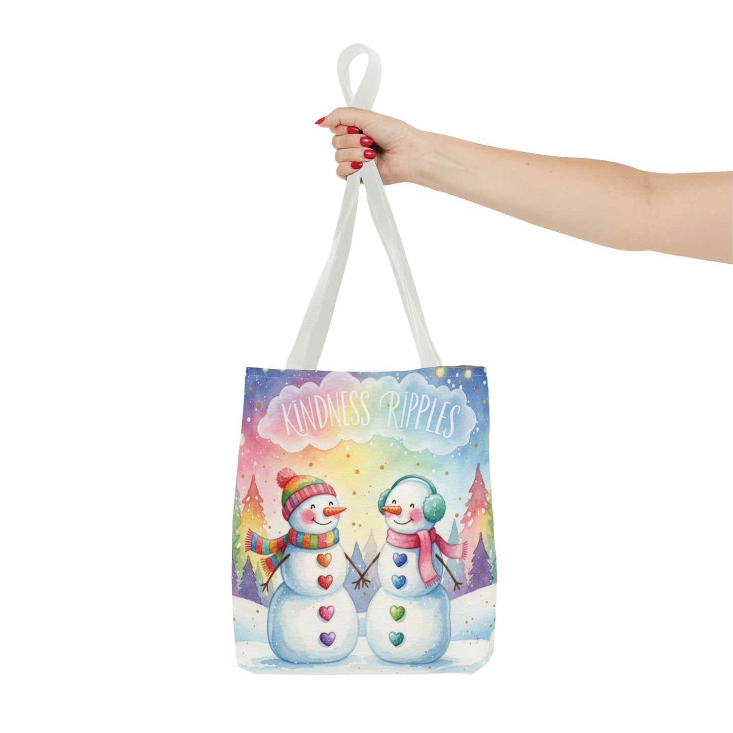 Whimsical Snowman Tote Bag - Kindness Ripples Design