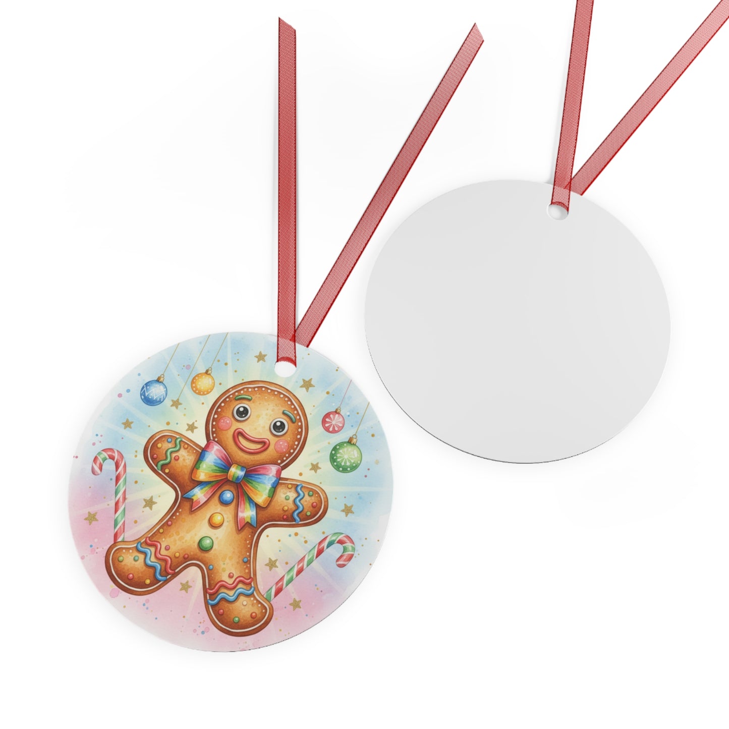 Gingerbread Man Metal Ornament for Christmas Tree