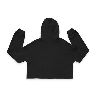 Beach Logo Cropped Hoodie — Women's Black Campus Pullover
