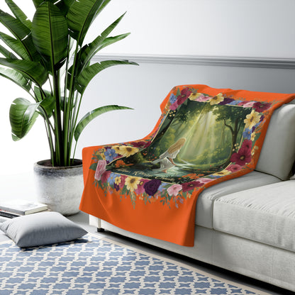 The Amanda - Allow. Receive. Create. Sherpa Fleece Blanket - Cozy Floral Throw for Mindful Living