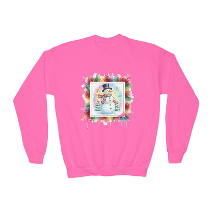 Snowman Youth Crewneck Sweatshirt - Cozy Holiday Apparel