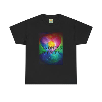 Kindness Ripples Unisex Heavy Cotton Tee-Peace, Love, Good Energy, Kindness