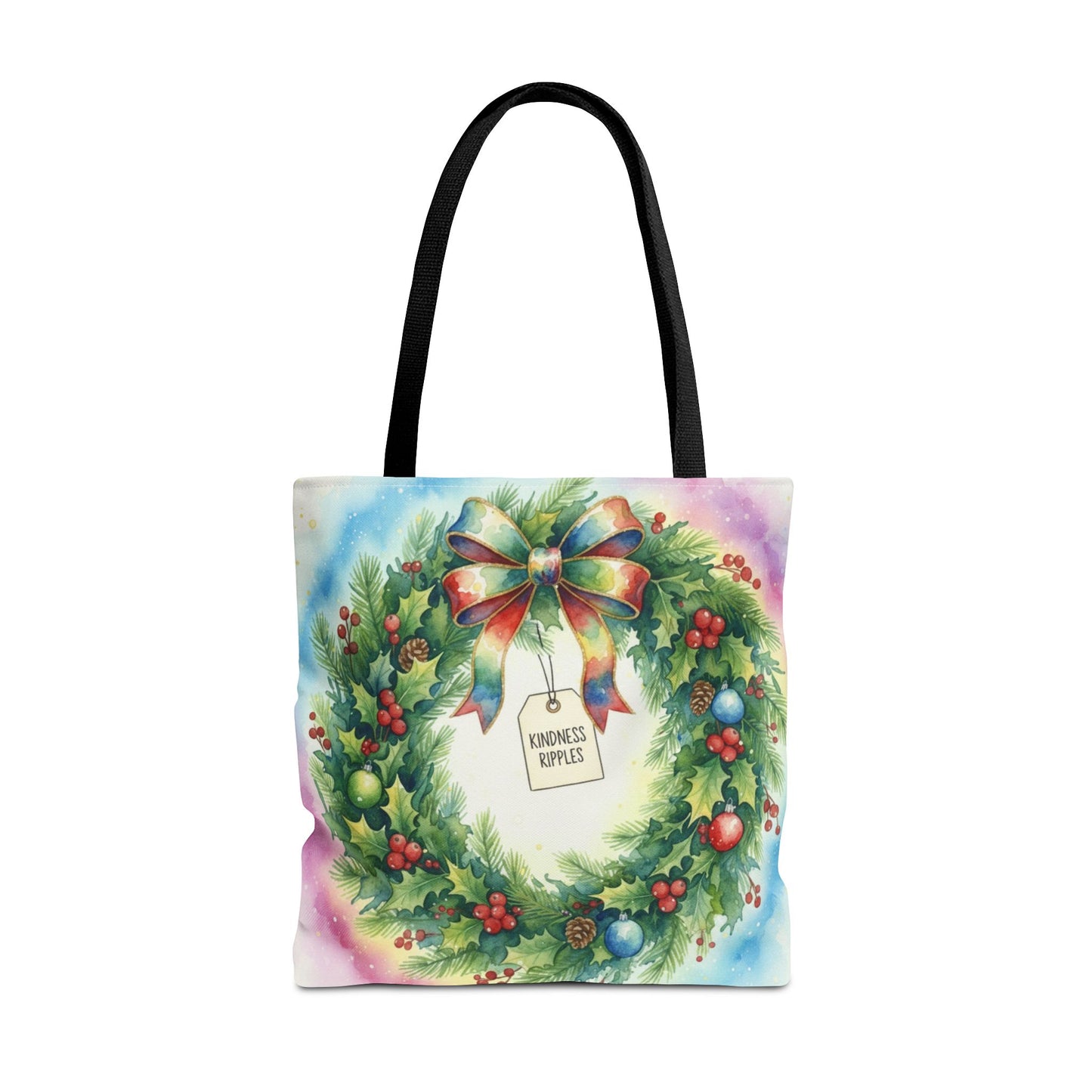 Holiday Wreath Tote Bag - Perfect for Christmas and Winter Celebrations