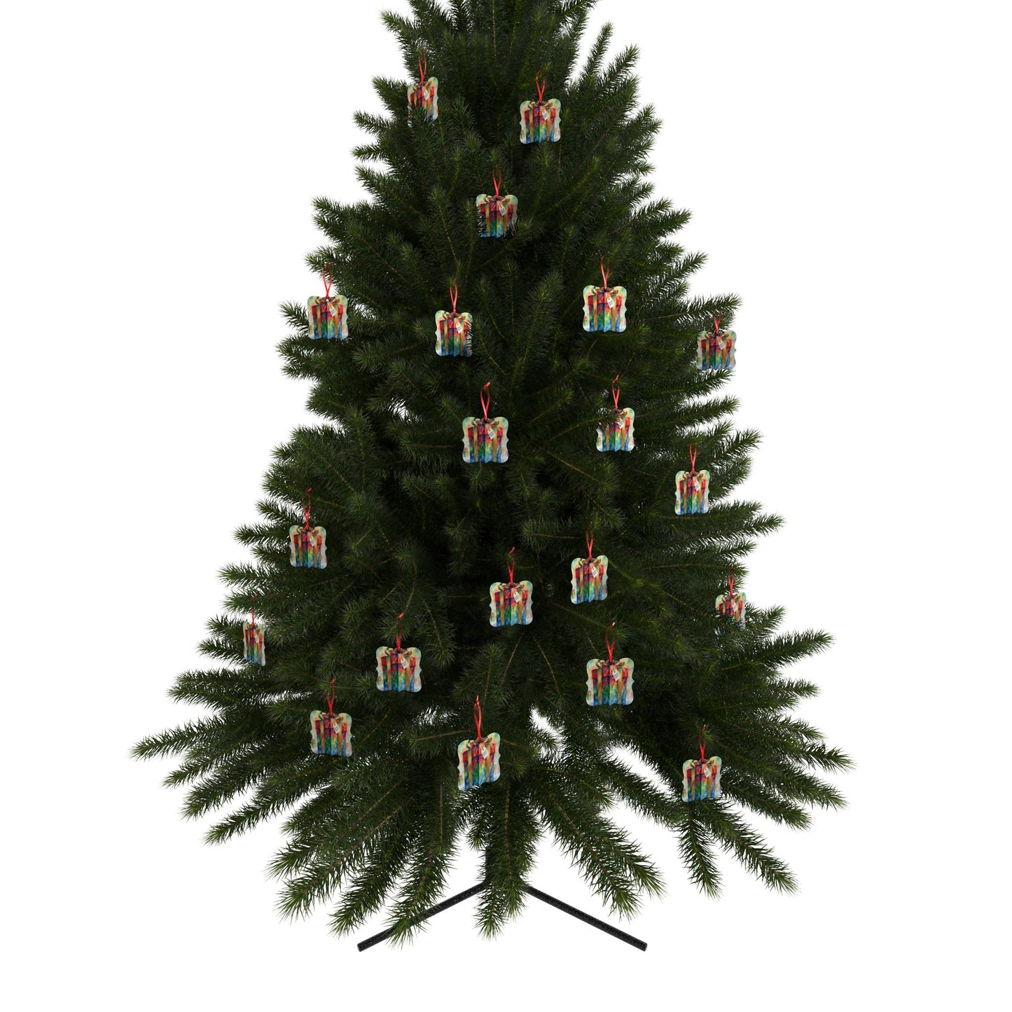 Colorful Gift-Themed Aluminum Ornaments - Perfect for Holidays and Celebrations