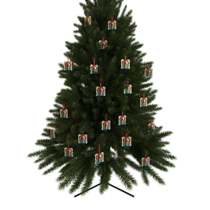 Colorful Gift-Themed Aluminum Ornaments - Perfect for Holidays and Celebrations