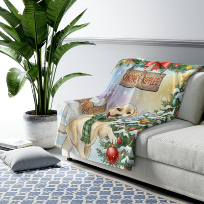 Outdoors with our Sweet yellow lab. Oh so cute! Sherpa Blanket — 'Kindness Ripples' Holiday Throw