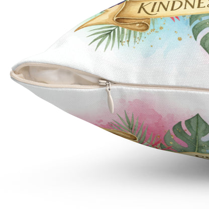 Kindness Ripples Decorative Pillow with Hummingbird Design
