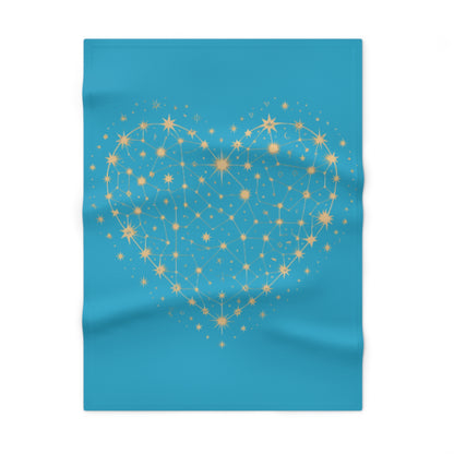 Starry Heart Soft Fleece Baby Blanket