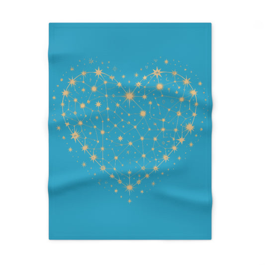Starry Heart Soft Fleece Baby Blanket