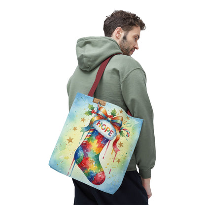 Colorful Holiday Hope Tote Bag