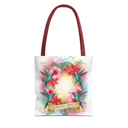 Colorful Kindness Christmas Hummingbirds Tote Bag