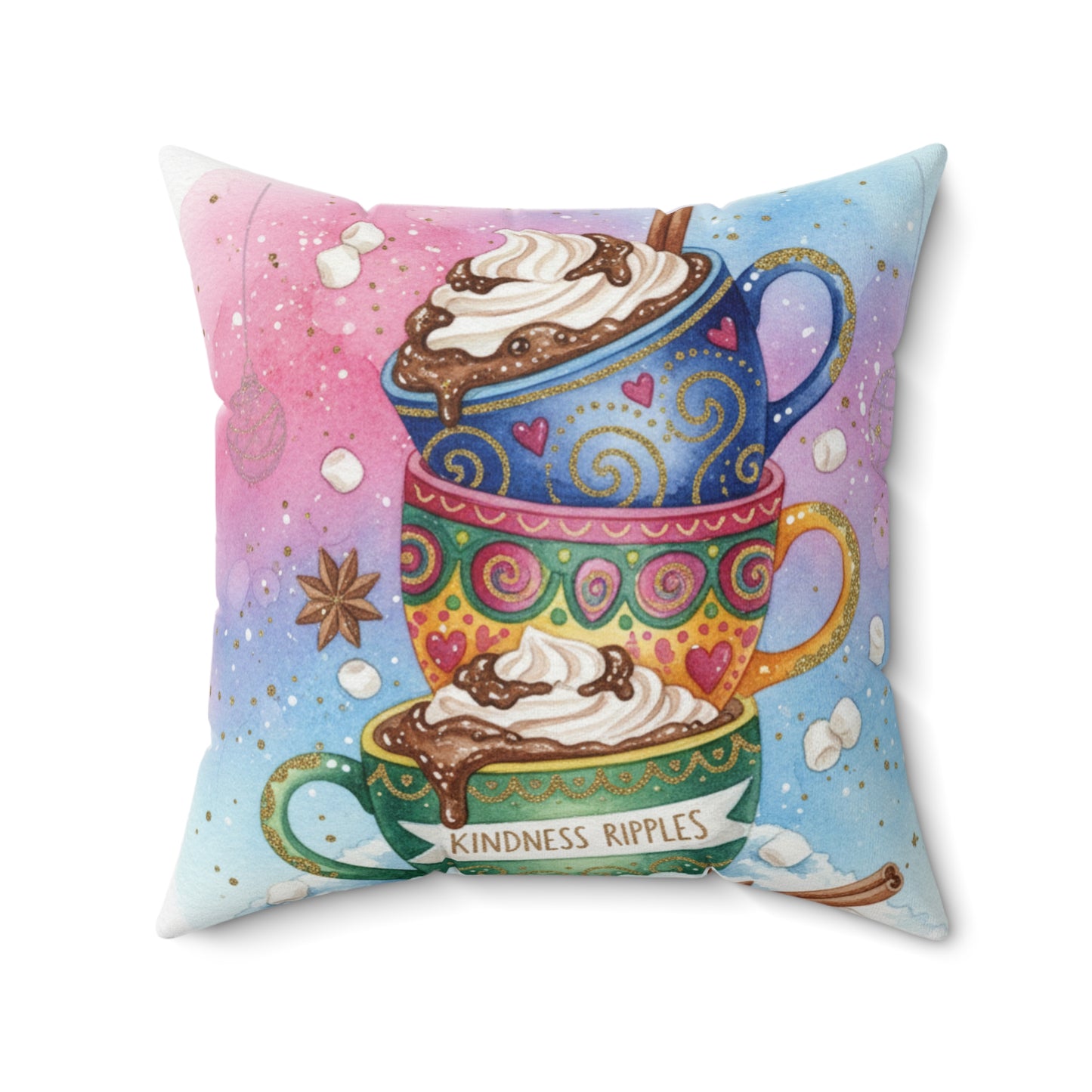Colorful Kindness Ruffles Coffee Mug Pillow