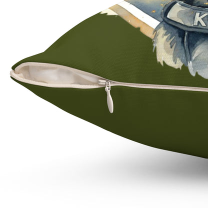 K9 German Shepherd Decorative Pillow – Military Green Dog Lover Throw Pillow
