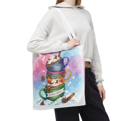 Colorful Hot Cocoa Tote Bag – Festive Winter Vibes