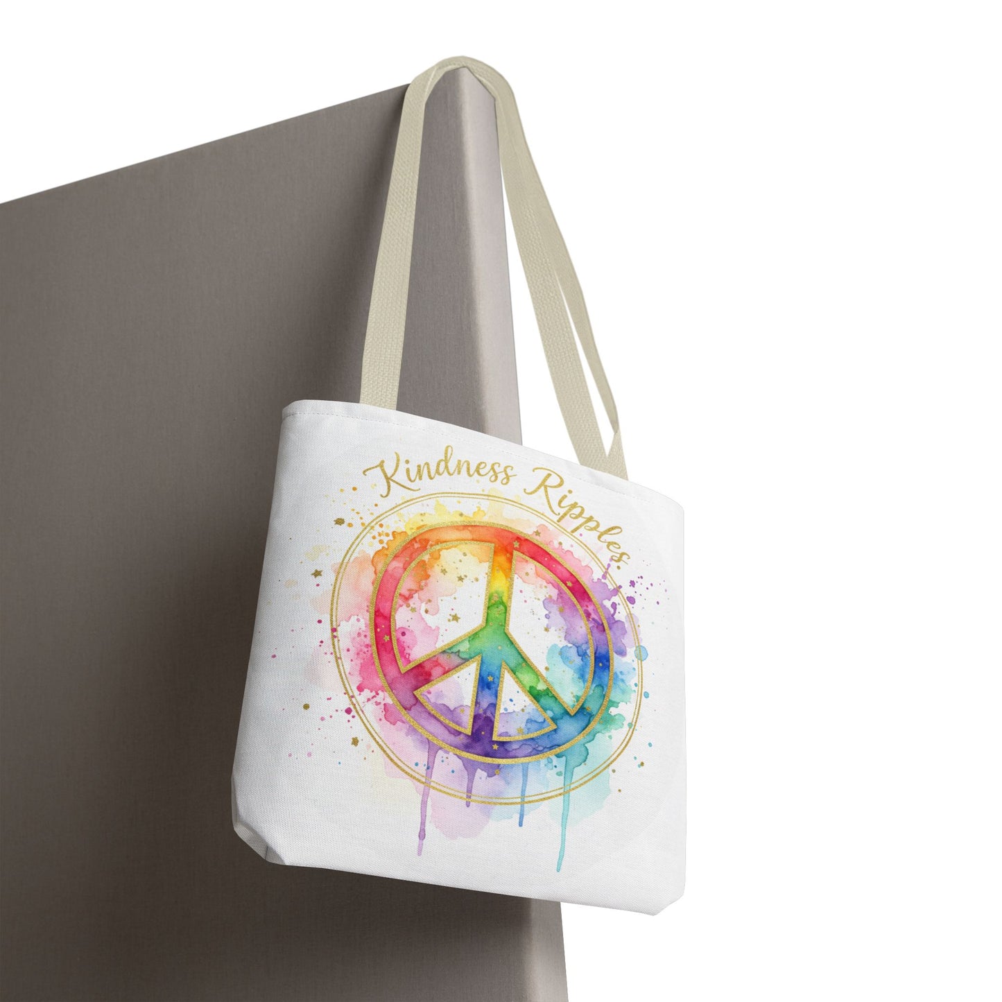 Colorful Peace Symbol Tote Bag | Kindness Ripples Design