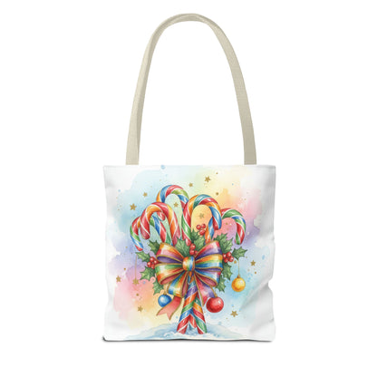 Festive Candy Cane Tote Bag
