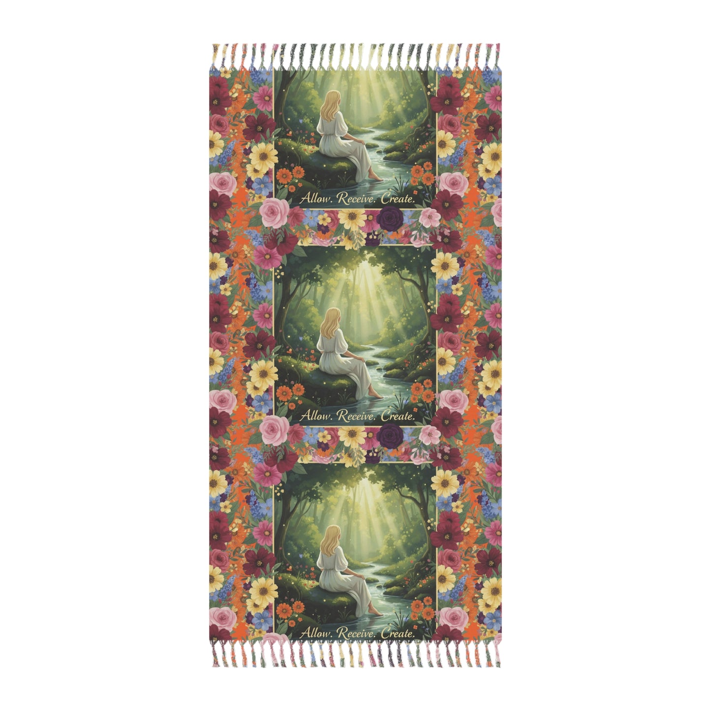 The Amanda - Boho Floral Beach Blanket - Embrace Nature's Serenity