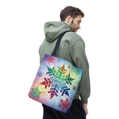 Kindness Ripples Winter Snowflake Tote Bag Colorful Kindness