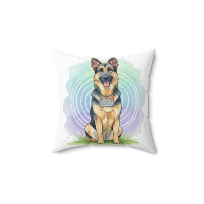German Shepherd Decorative Pillow — 'Kindness Ripples' Watercolor Dog Throw Pillow