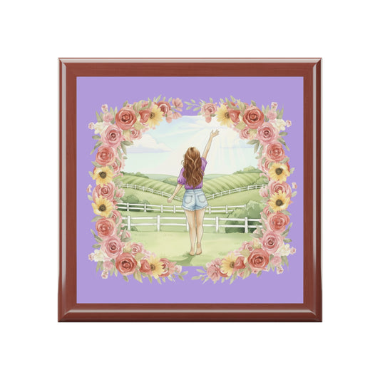 The Molly - Rolling KY Hills Breeze Jewelry Box with Floral Design for Treasure Storage