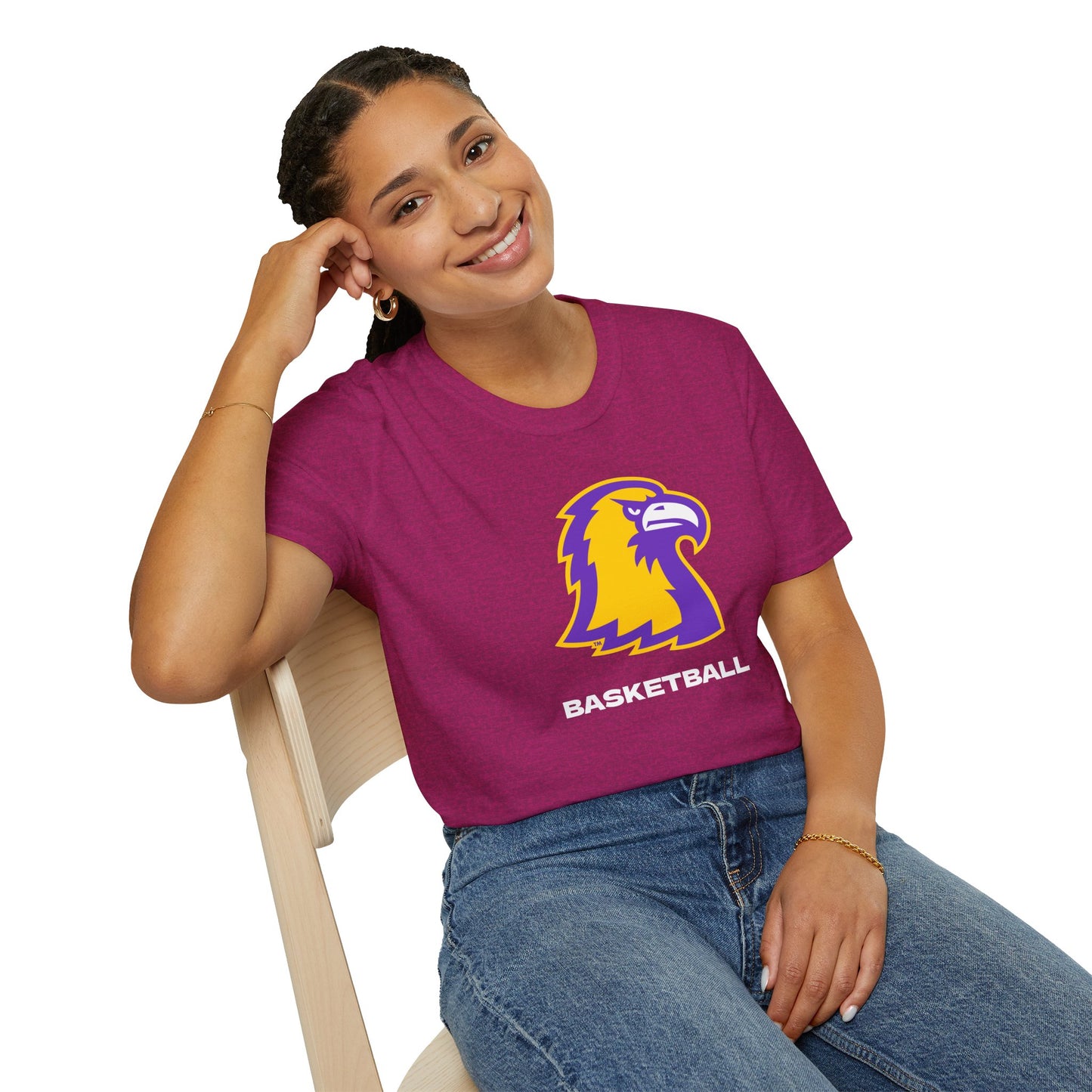 Golden Eagle Basketball T-Shirt — Purple & Gold Team Logo Tee