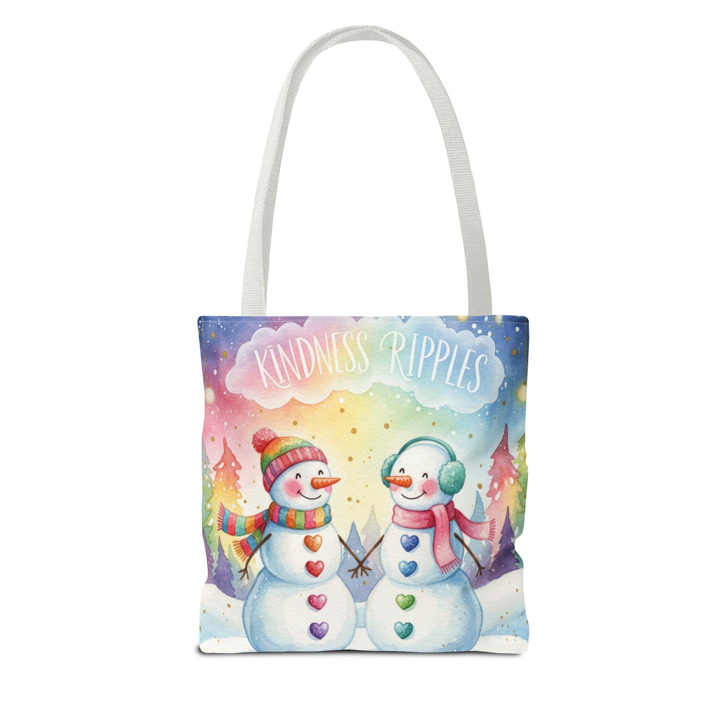 Whimsical Snowman Tote Bag - Kindness Ripples Design