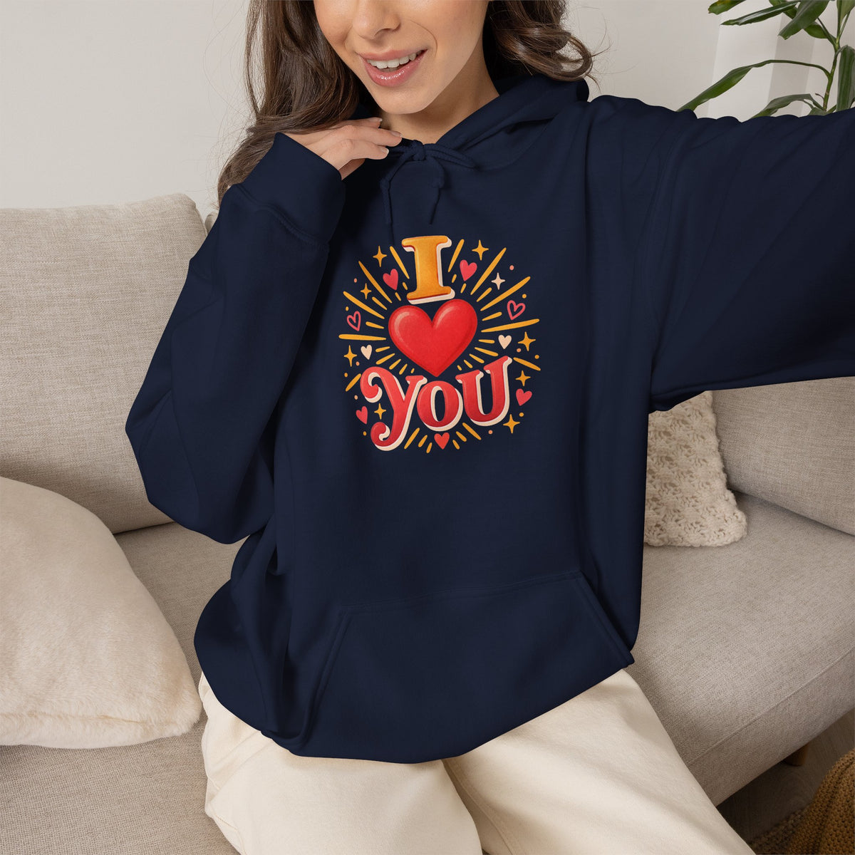 I Love You Graphic Hoodie