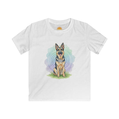 Kids German Shepherd T-Shirt-- Cute Sitting Dog Graphic Tee for Kids --Kindness Ripples