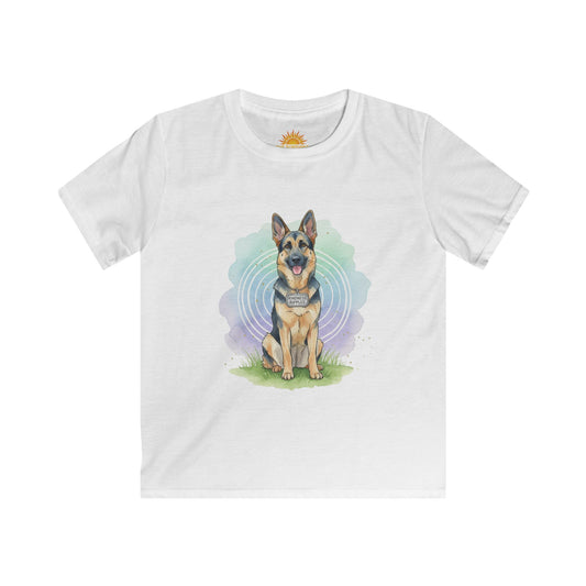 Kids German Shepherd T-Shirt-- Cute Sitting Dog Graphic Tee for Kids --Kindness Ripples