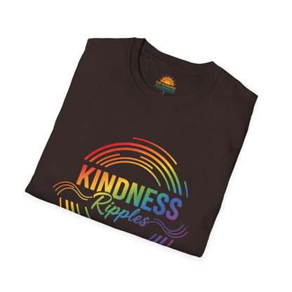 Rainbow Kindness T-Shirt, Softstyle Tee, Unisex Shirt, Positive Message Tee, Gift for Friends, Everyday Casual Wear