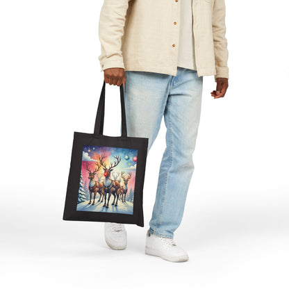 Reindeer Holiday Canvas Tote Bag