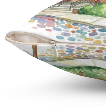 Watercolor Church Square Pillow - Home Decor - Paying Homage to our beautiful St. William Community