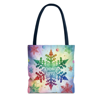 Kindness Ripples Winter Snowflake Tote Bag Colorful Kindness