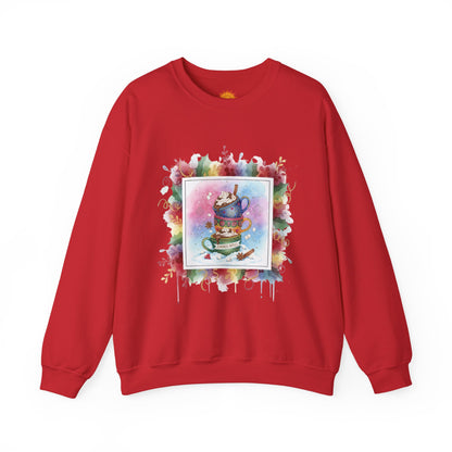 Cozy Holiday Crewneck Sweatshirt - Hot Cocoa Vibes