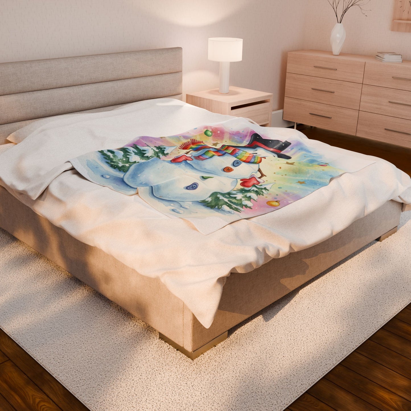 Snowman Plush Blanket for Cozy Winter Nights