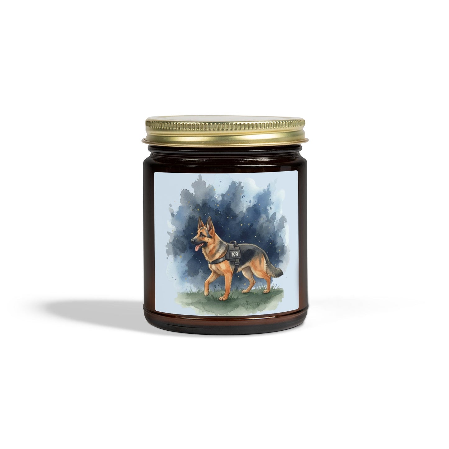 German Shepherd Scented Candle — Coconut Apricot Wax (4oz & 9oz)