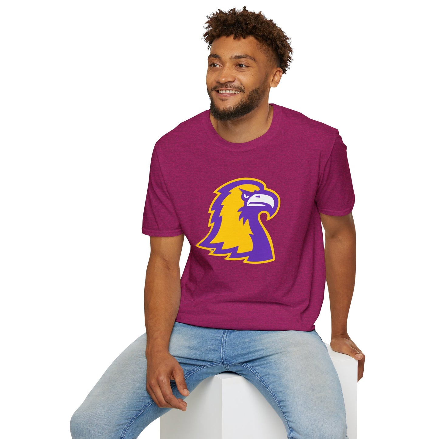Golden Eagle Mascot Pink Out T-Shirt — Purple & Gold School Spirit Tee