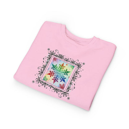Rainbow Snowflake Toddler Sweatshirt - Kindness Ripples Design