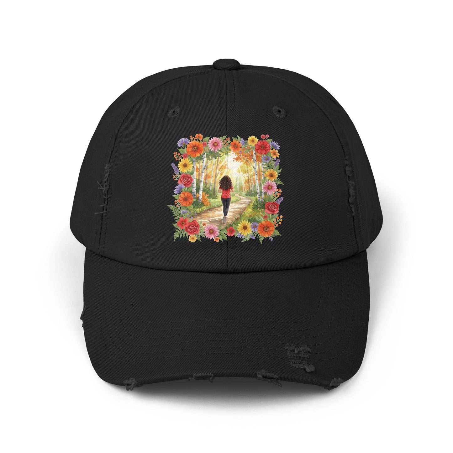 The Roxanne - Floral Serenity Distressed Cap