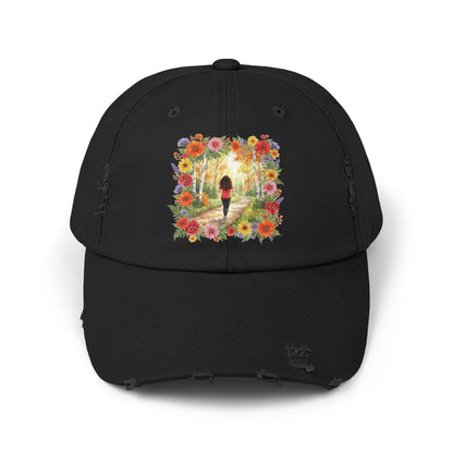 The Roxanne - Floral Serenity Distressed Cap