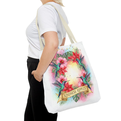 Colorful Kindness Christmas Hummingbirds Tote Bag