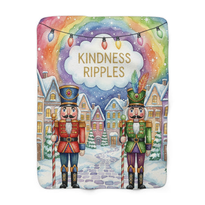 Sherpa Fleece Blanket - Nutcrackers Holiday Design