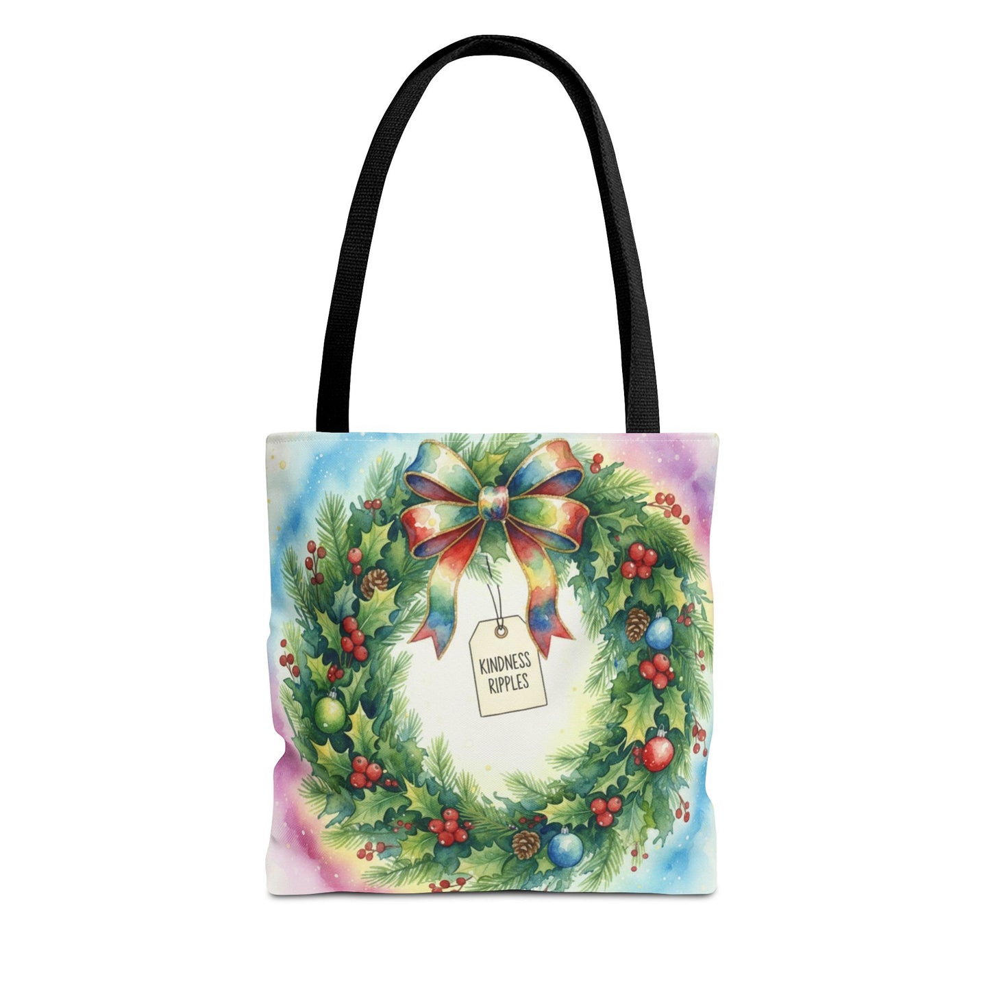 Holiday Wreath Tote Bag - Perfect for Christmas and Winter Celebrations