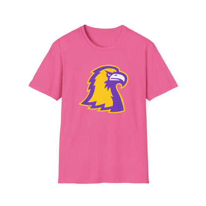 Golden Eagle Mascot Pink Out T-Shirt — Purple & Gold School Spirit Tee