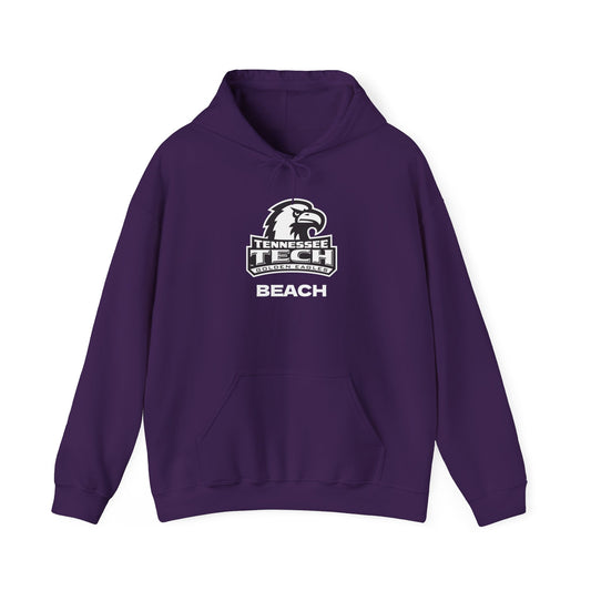 TN Tech Beach Eagle Hoodie — Retro Athletic Logo Pullover