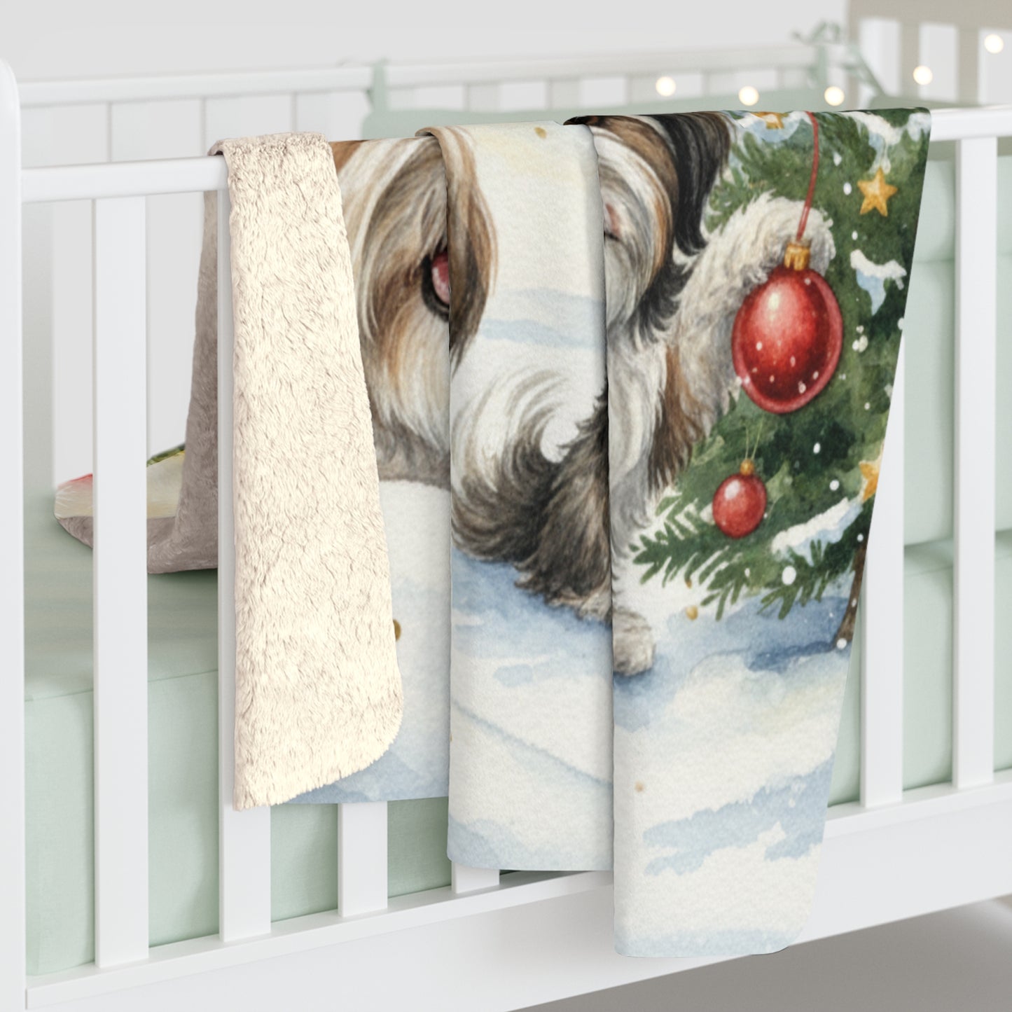 Tibetan Terriers. Oh so cute! Sherpa Blanket — 'Kindness Ripples' Holiday Throw