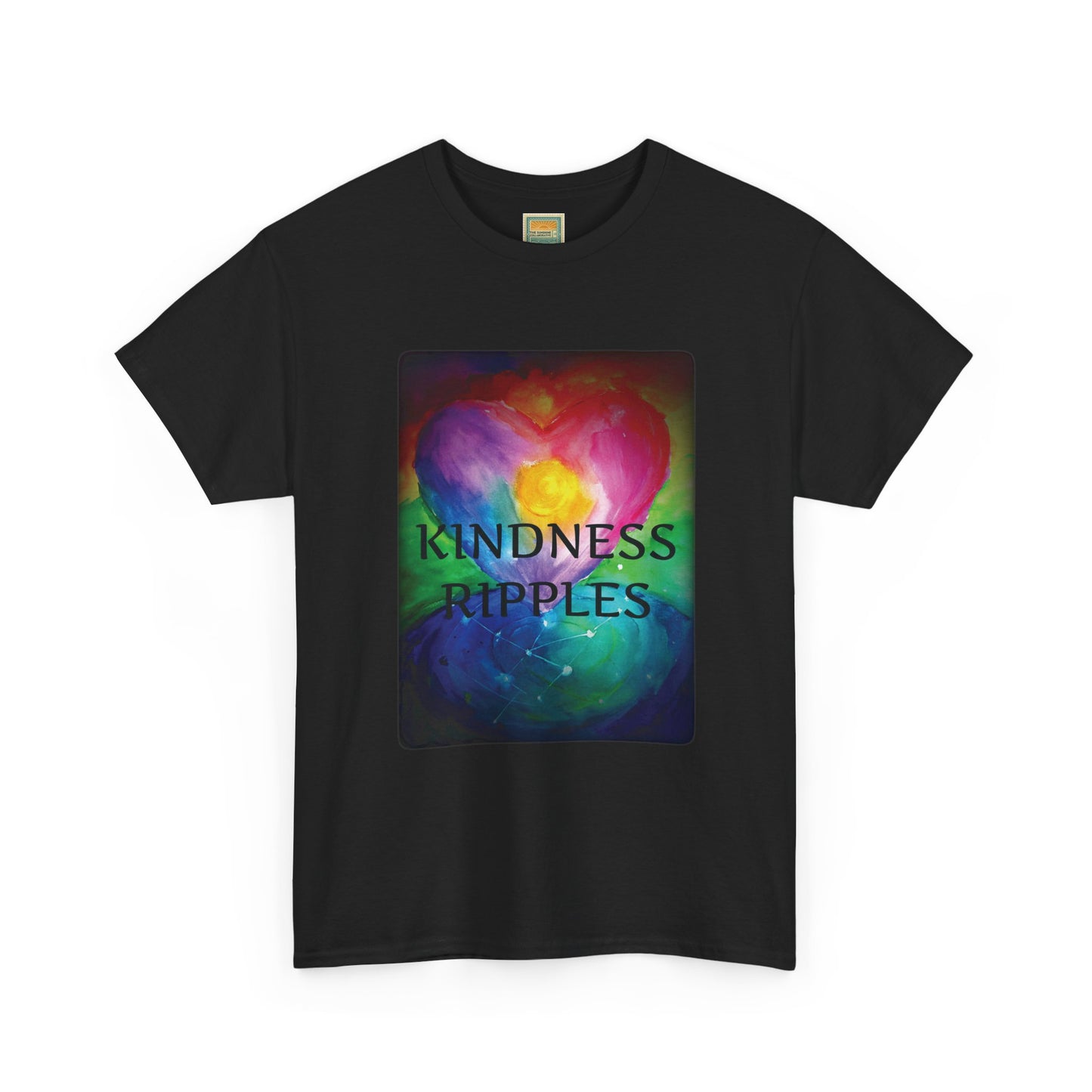 Kindness Ripples Unisex Heavy Cotton Tee-Peace, Love, Good Energy, Kindness