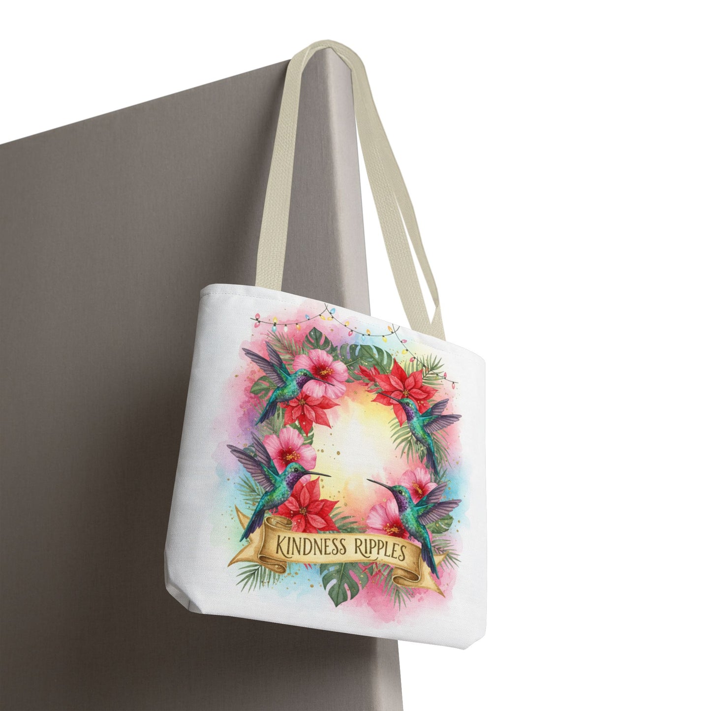 Colorful Kindness Christmas Hummingbirds Tote Bag
