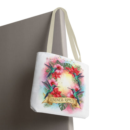 Colorful Kindness Christmas Hummingbirds Tote Bag