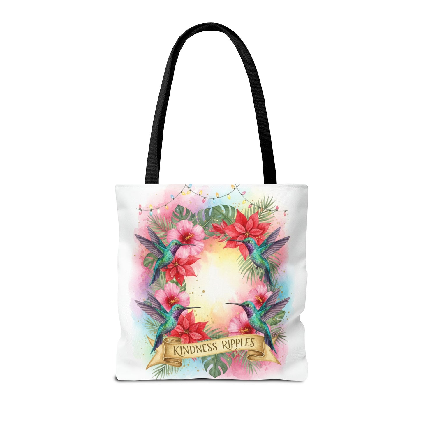 Colorful Kindness Christmas Hummingbirds Tote Bag